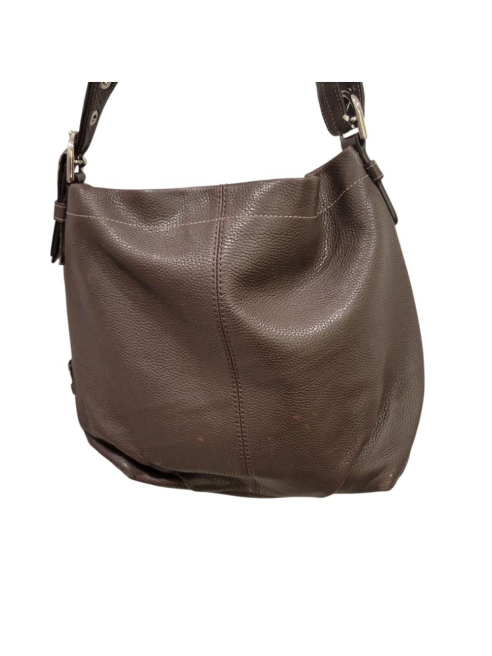 Coach F15064 Women's Brown Leather Duffle Hobo Convertible Shoulder Bag Purse - Picture 6 of 13